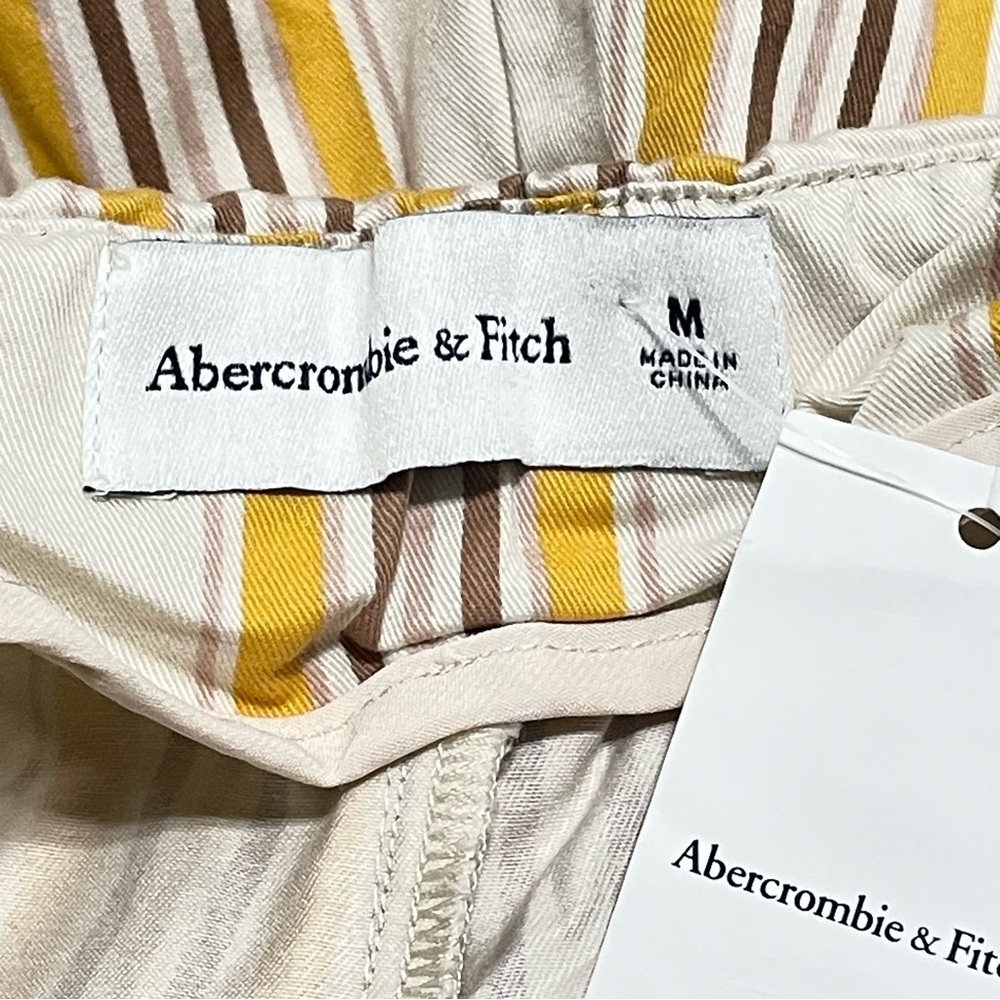 ABERCROMBIE & FITCH Twill Wide Leg Pants‎ in Yellow Stripes - Picture 4 of 5